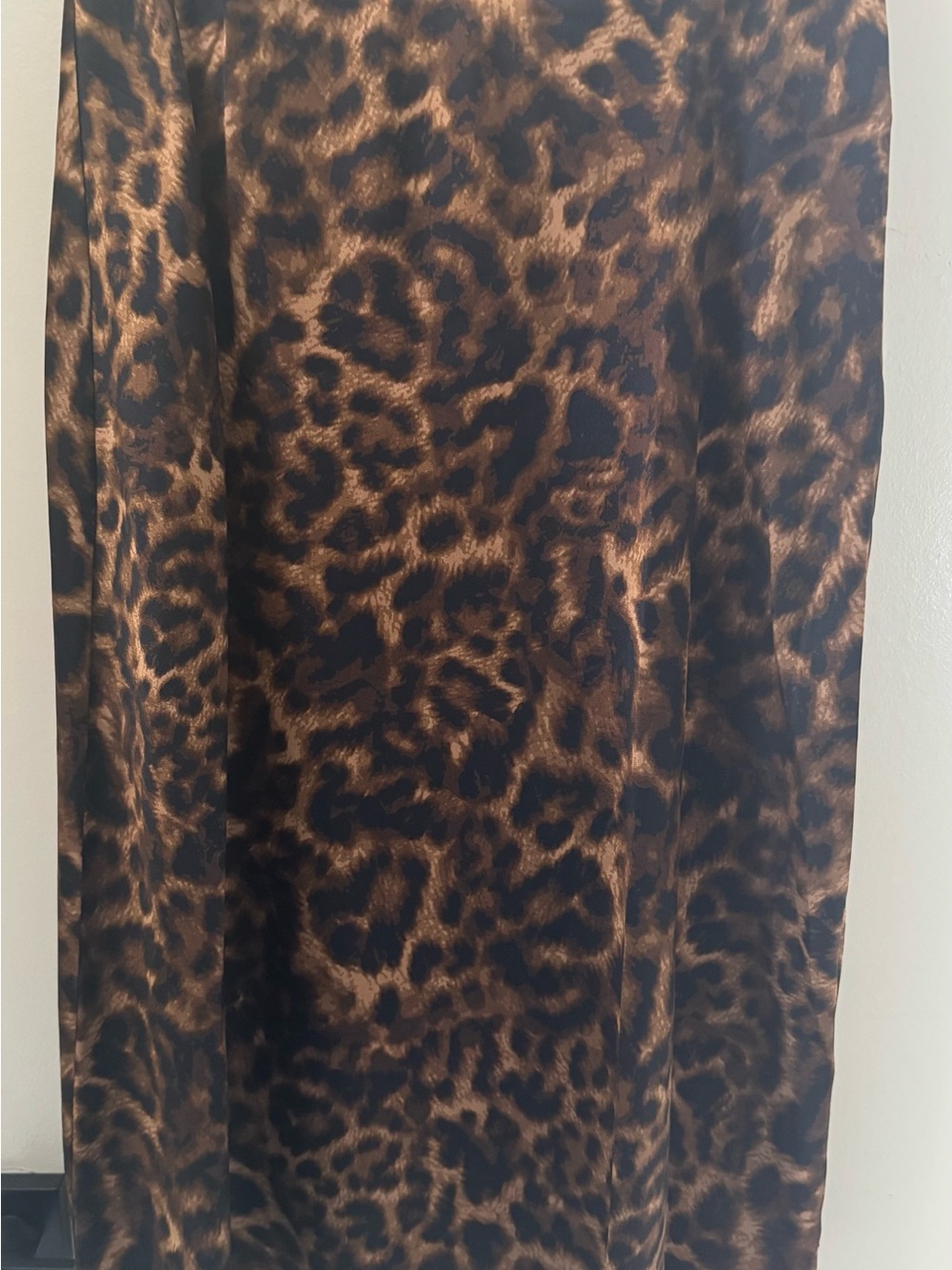 DKNY Leopard-Print Satin Slip Skirt in Brown and Black - Picture 3 of 8